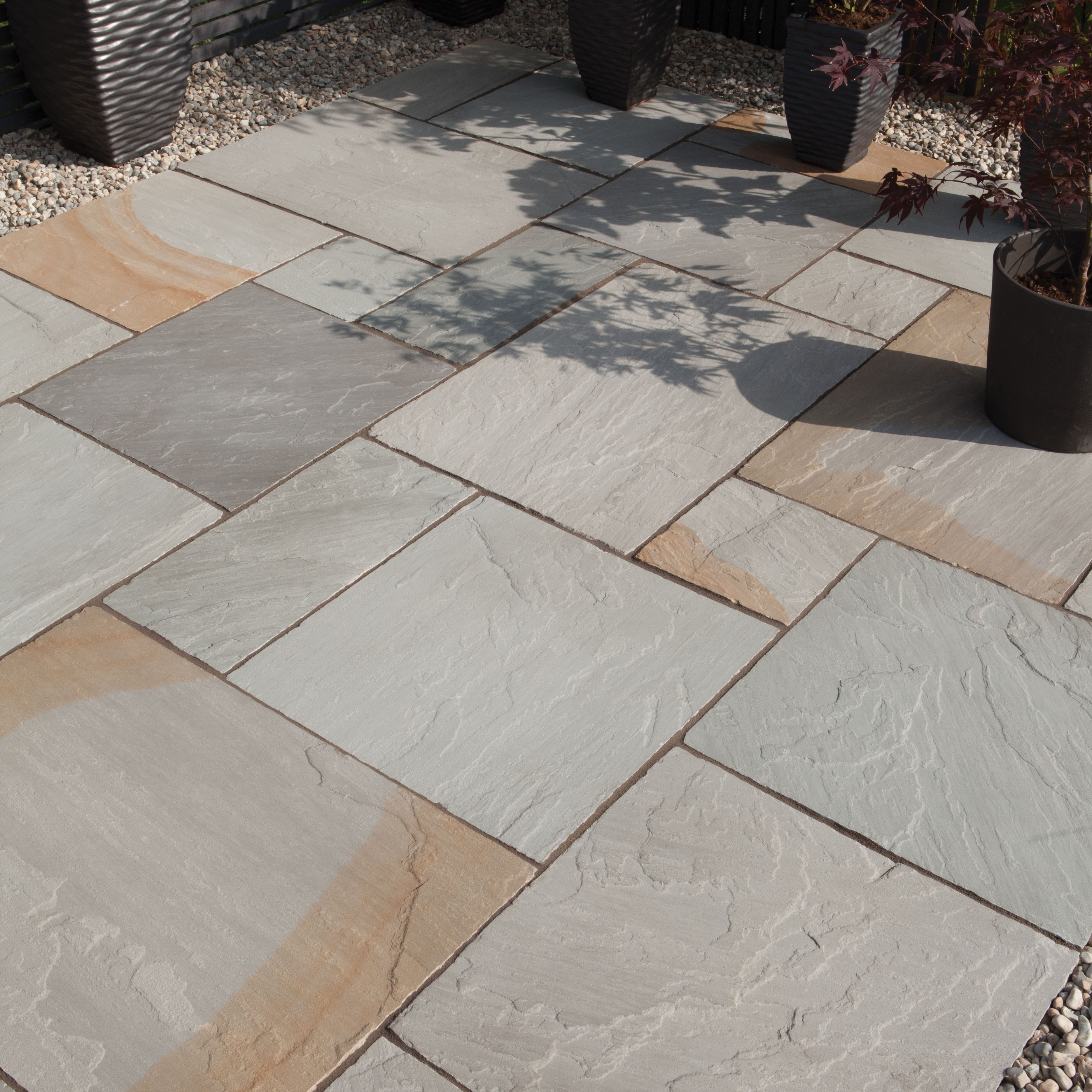Bradstone Rustic grey Sandstone Paving slab, 0.36m² (L)600mm (W)600mm