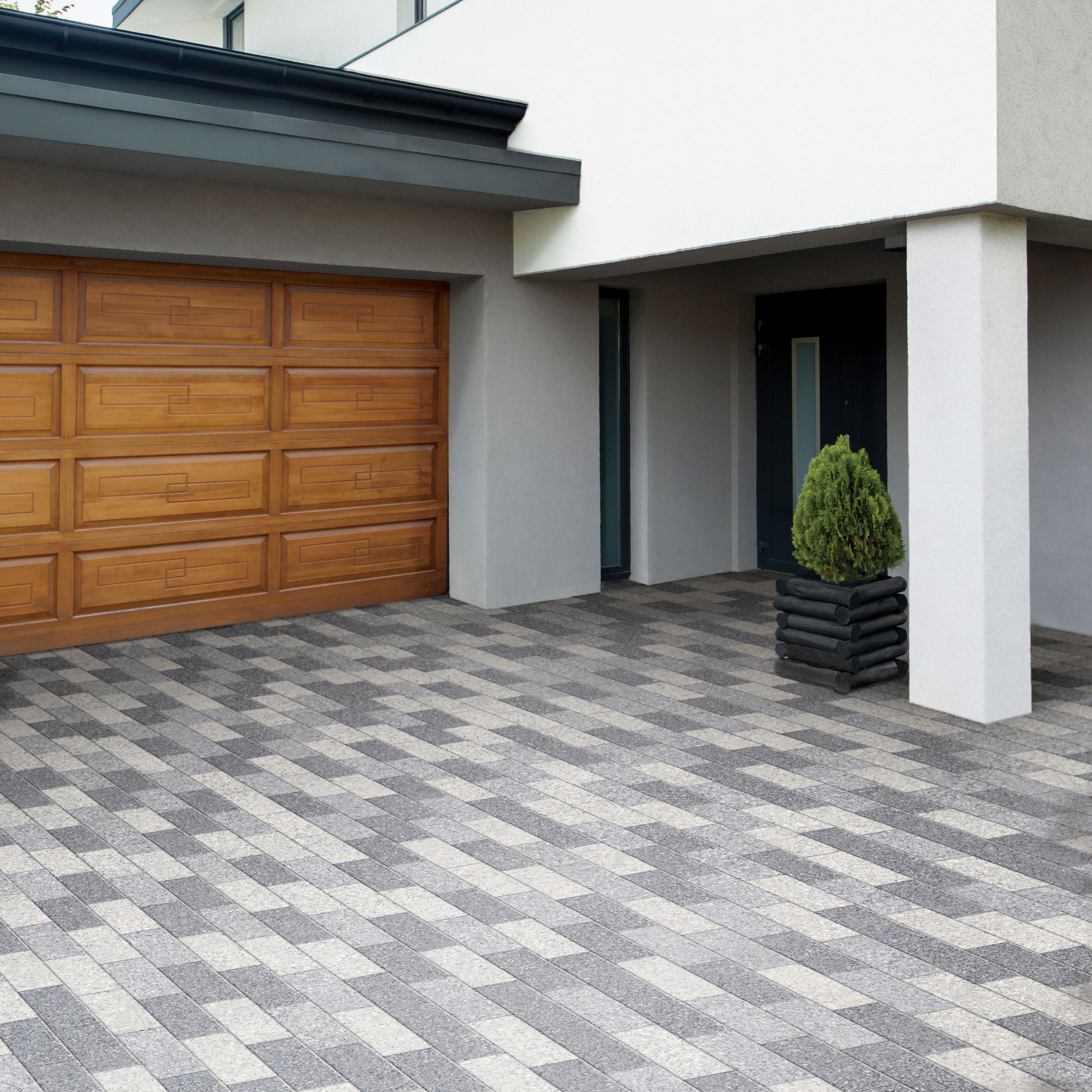 Bradstone Stonemaster Dark grey washed Reconstituted stone Paving slab, 7.2m² (L)300mm (W)100mm Pack of 240