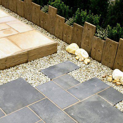 Bradstone Stonewood Single sided Antique brown Sleeper edging (H)250mm (W)900mm (T)50mm