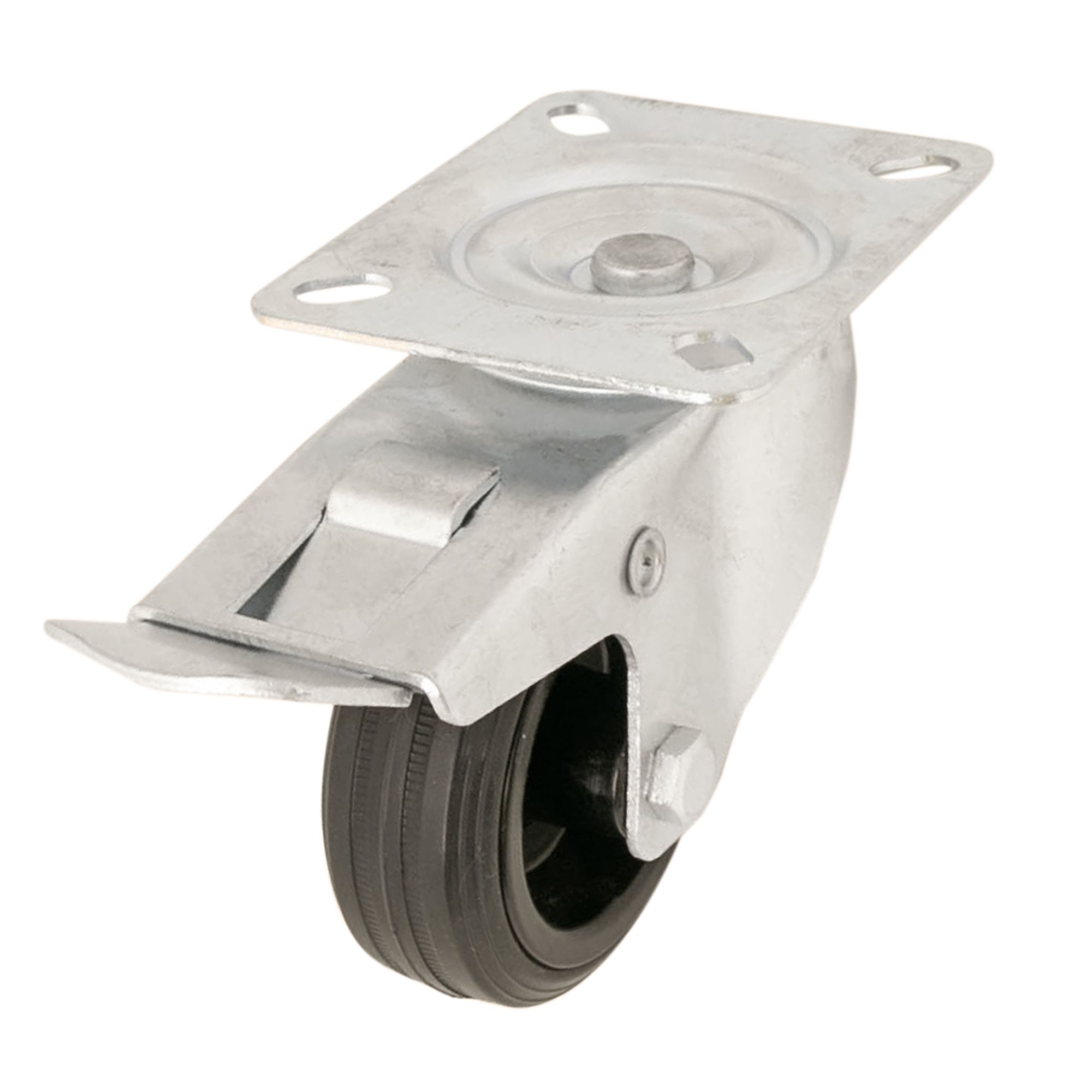 Braked Heavy duty Swivel Castor WC50, (Dia)80mm (H)107mm (Max. Weight ...