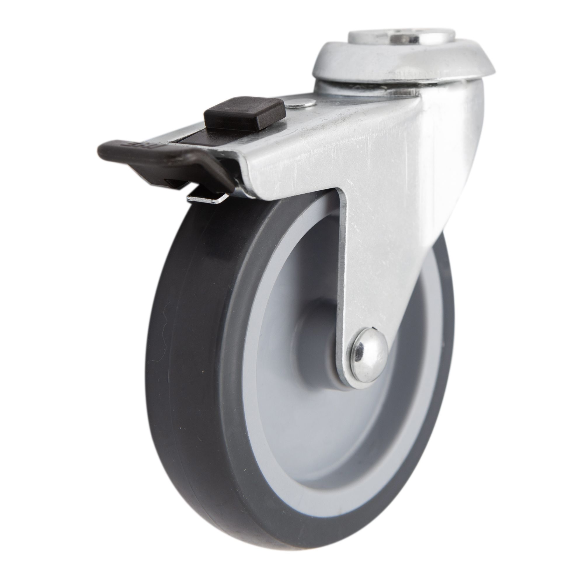 Braked Heavy duty Swivel Castor WC71, (Dia)100mm (H)122.5mm (Max. Weight)70kg