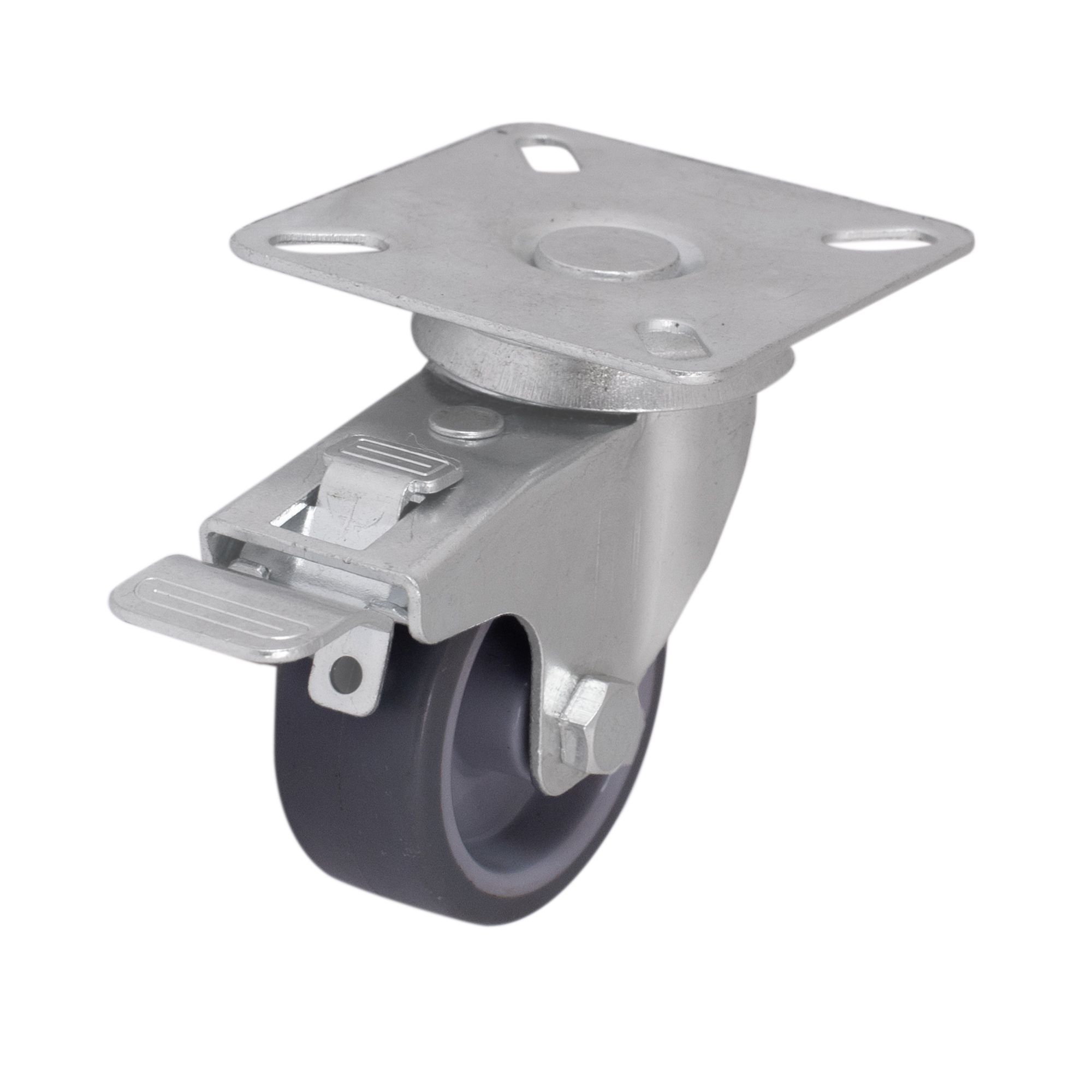 Braked Light duty Swivel Castor WC59, (Dia)50mm (H)71mm (Max. Weight)30kg