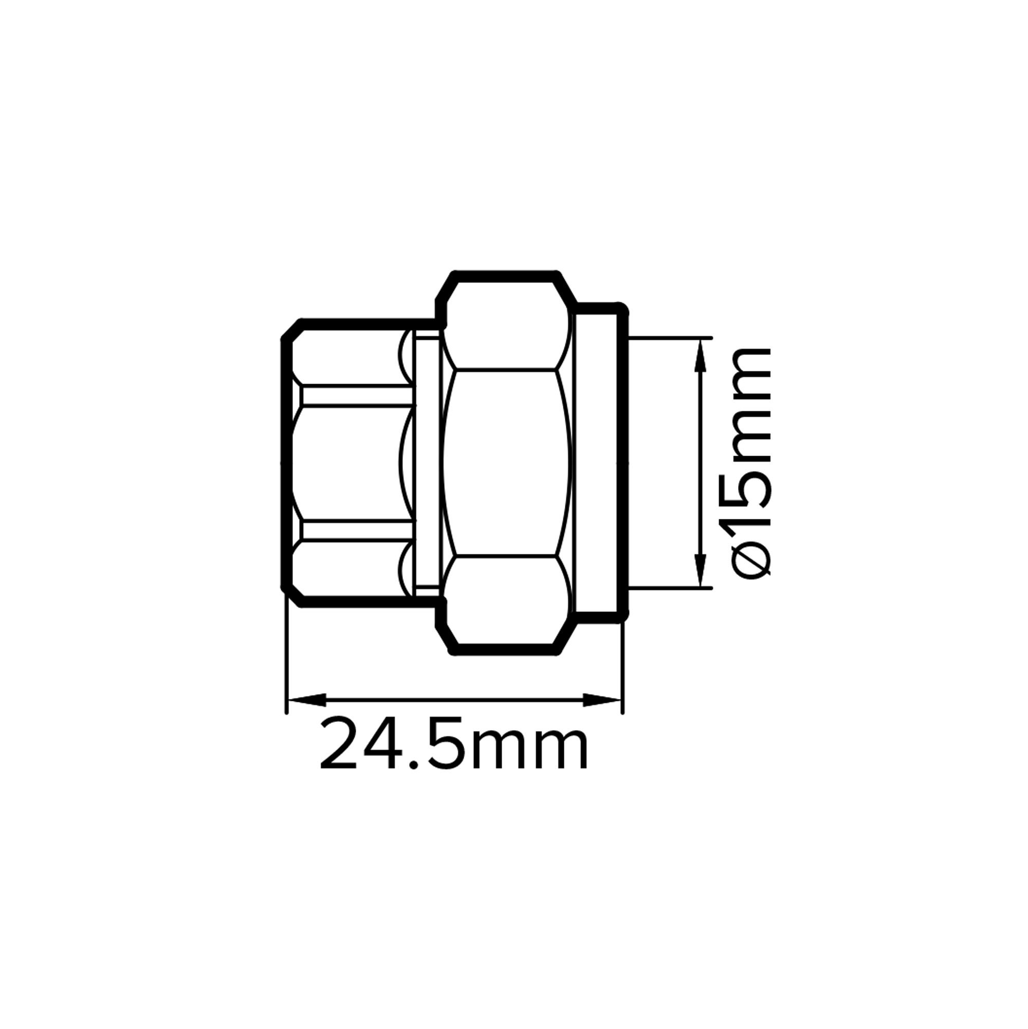Brass Chrome effect Compression Stop end (Dia)15mm