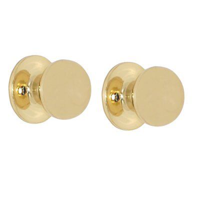Brass effect Brass Round Internal Door knob, Set