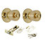 Brass effect Brass Round Internal Door knob, Set