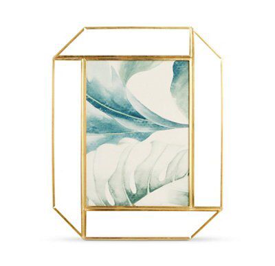 Brass effect Geometric Picture frame (H)25.3cm x (W)20.2cm