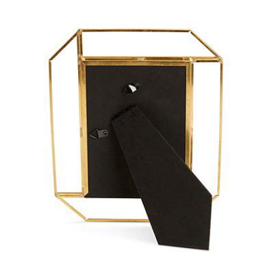 Brass effect Geometric Picture frame (H)25.3cm x (W)20.2cm