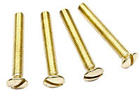 Brass effect Internal Metal Socket & switch screw (Dia)3mm (L)25mm, Pack of 4