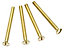 Brass effect Internal Metal Socket & switch screw (Dia)3mm (L)38mm, Pack of 4