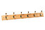 Brass effect Mahogany 6 Hook rail, (L)685mm (H)15mm
