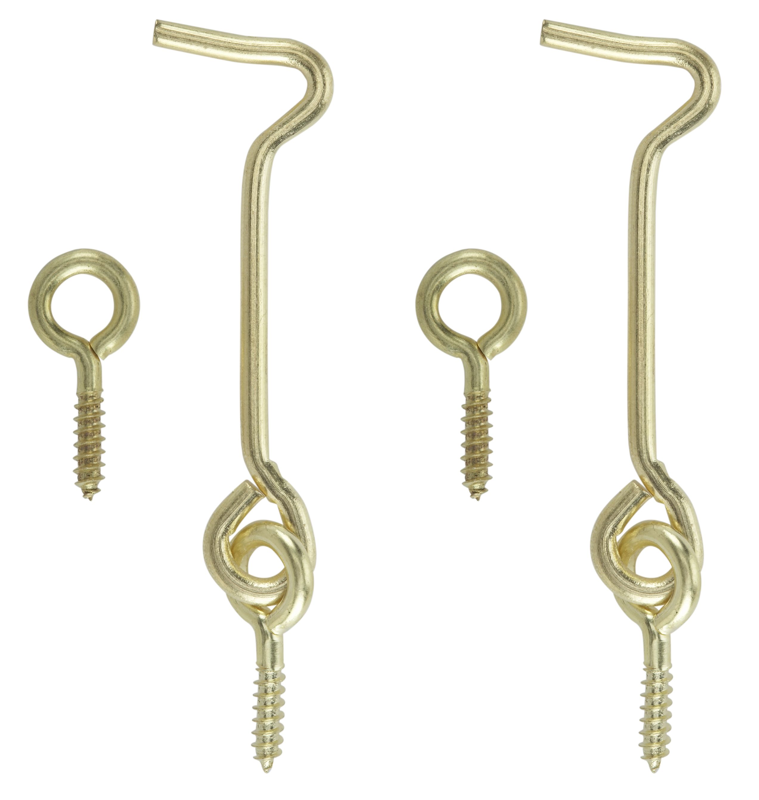 Brass Gate Hook & Eye Latch 1-1/2 in., 2 Pieces