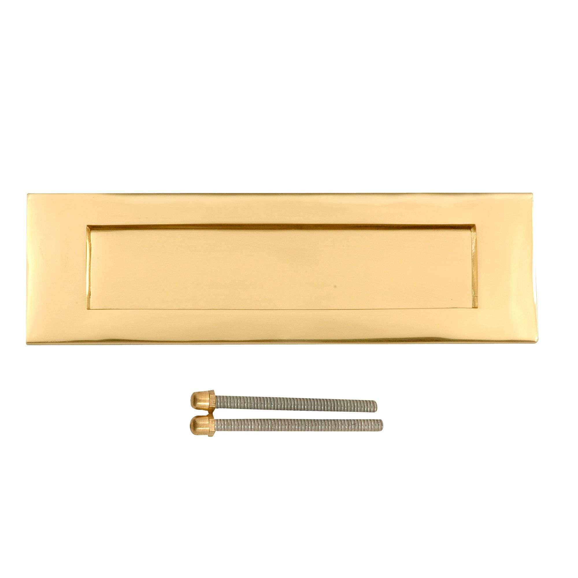 Brass effect Metal Letter plate, (H)75mm (W)280mm