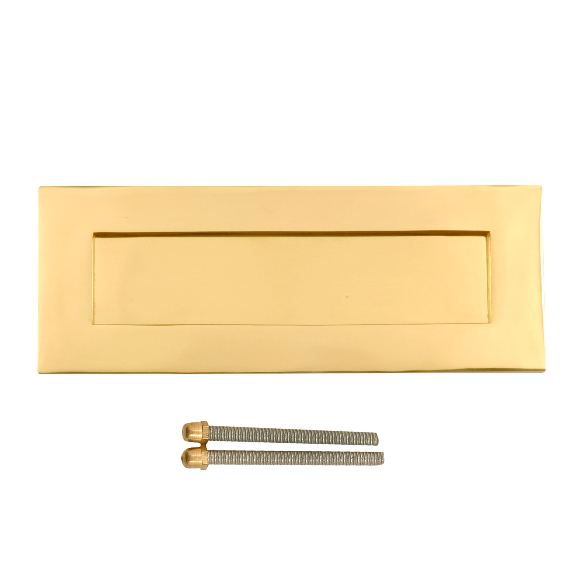 Brass effect Metal Letter plate, (H)90mm (W)280mm