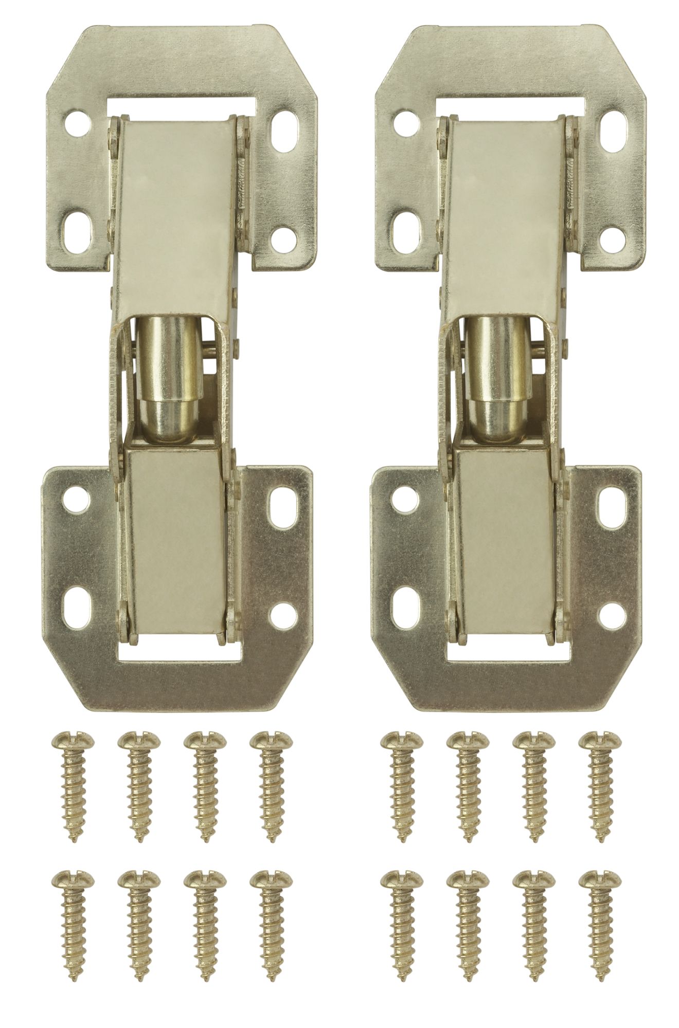 Brass effect Metal Sprung Door hinge N350 (L)106mm, Pack of 2