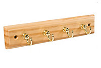 Brass effect Pine Hook rail, (L)220mm (H)10mm