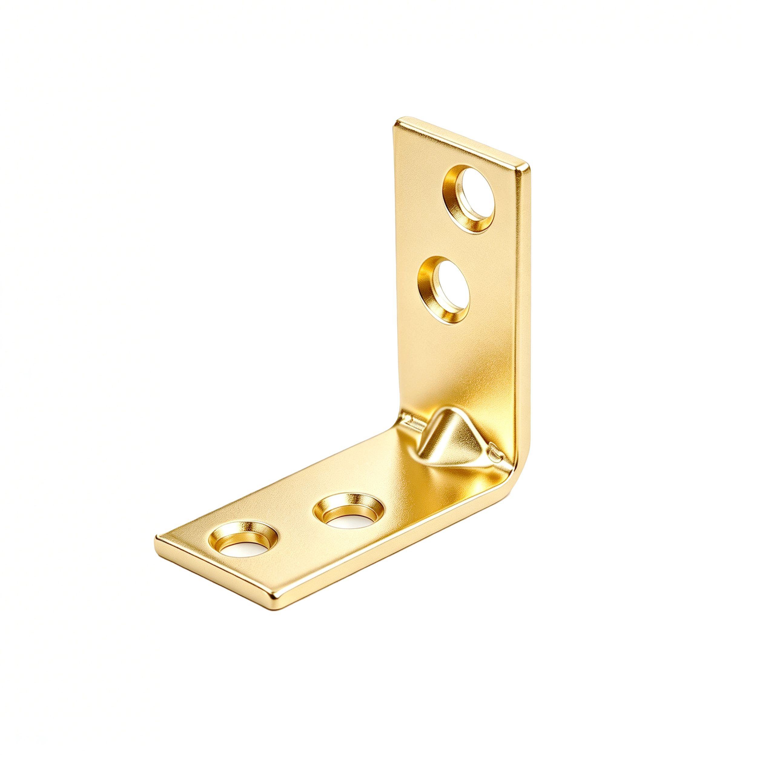 Brass effect Powder-coated Steel Light duty Angle bracket (H)15mm (W)30mm (L)30mm