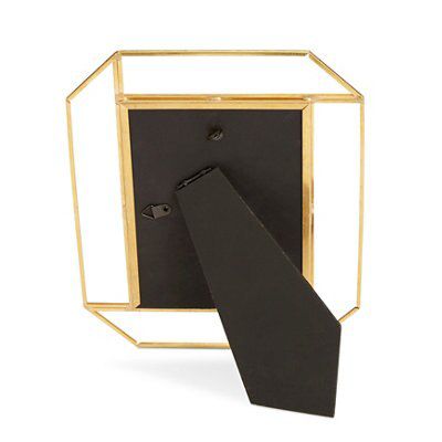 Brass effect Rectangular Framed mirror, (H)25.3cm (W)20.2cm