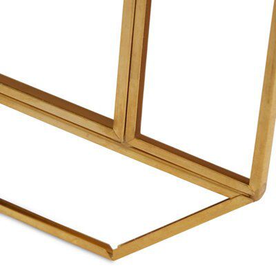 Brass effect Rectangular Framed mirror, (H)25.3cm (W)20.2cm