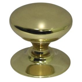 Brass effect Round Furniture Knob (Dia)33mm