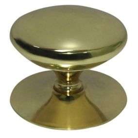 Brass effect Round Furniture Knob (Dia)51mm
