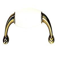 Brass effect White Furniture Pull handle