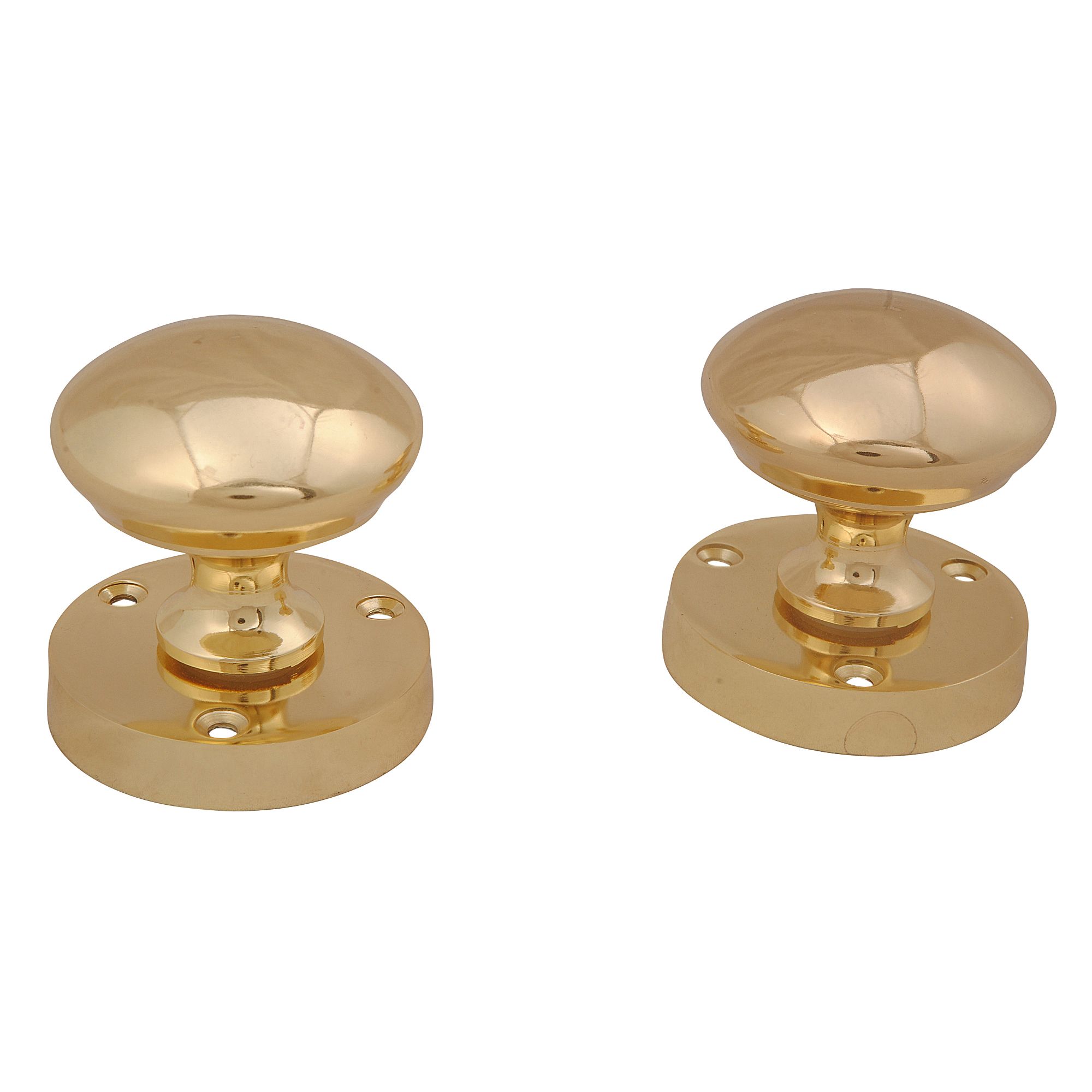 Brass Effect Zamac Round Door Knob Dia 53mm Pair Diy At B Q