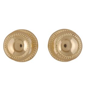 Brass effect Zamac Round Internal Door knob (Dia)49mm, Pack of 3