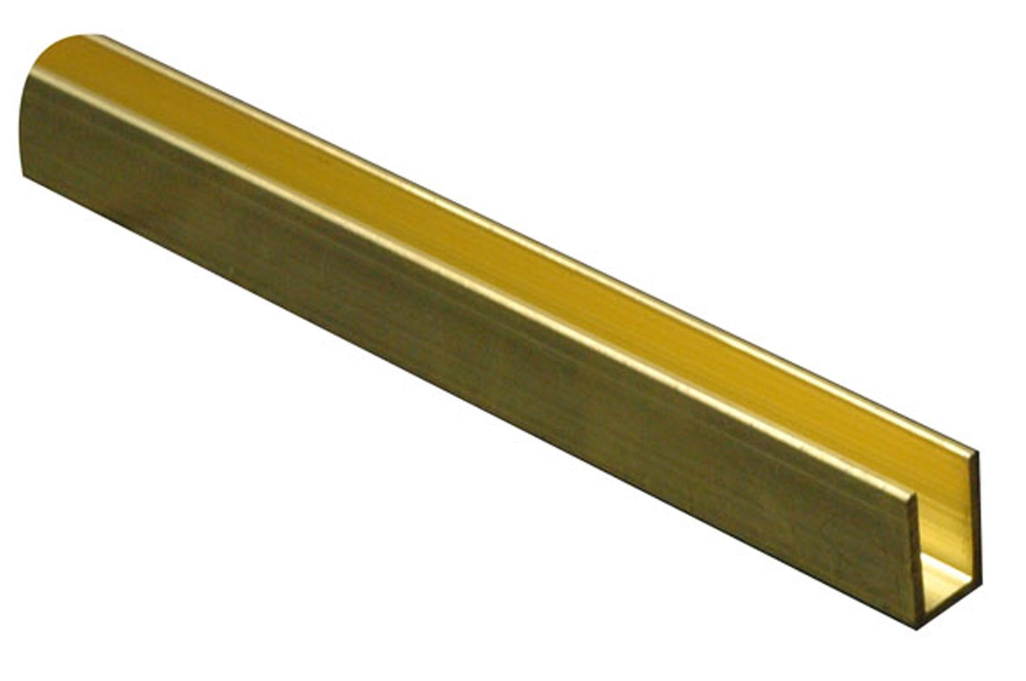 Brass Equal U-shaped Angle profile, (L)1m (W)6mm (D)6mm (T)0.8mm