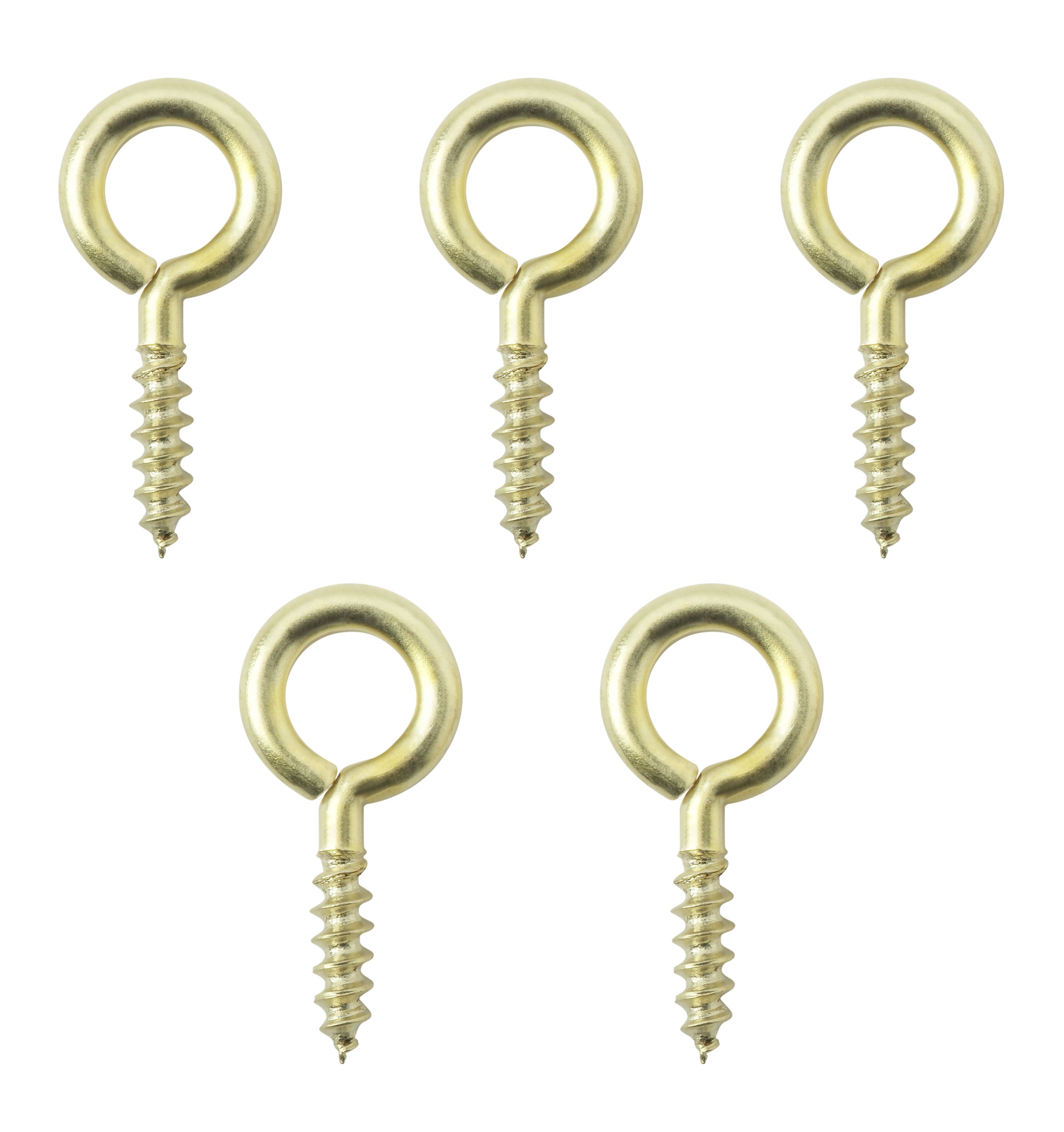 Brass Extra small Screw eye (L)16mm, Pack of 25