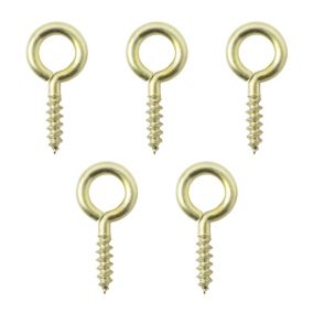 Brass Extra small Screw eye (L)16mm, Pack of 25