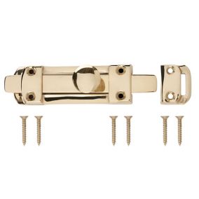 Brass Flat N262 Door bolt (L)96mm (W)20mm