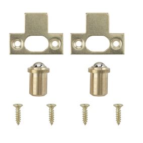 Brass-plated Ball catch (W)17mm, Pack of 2