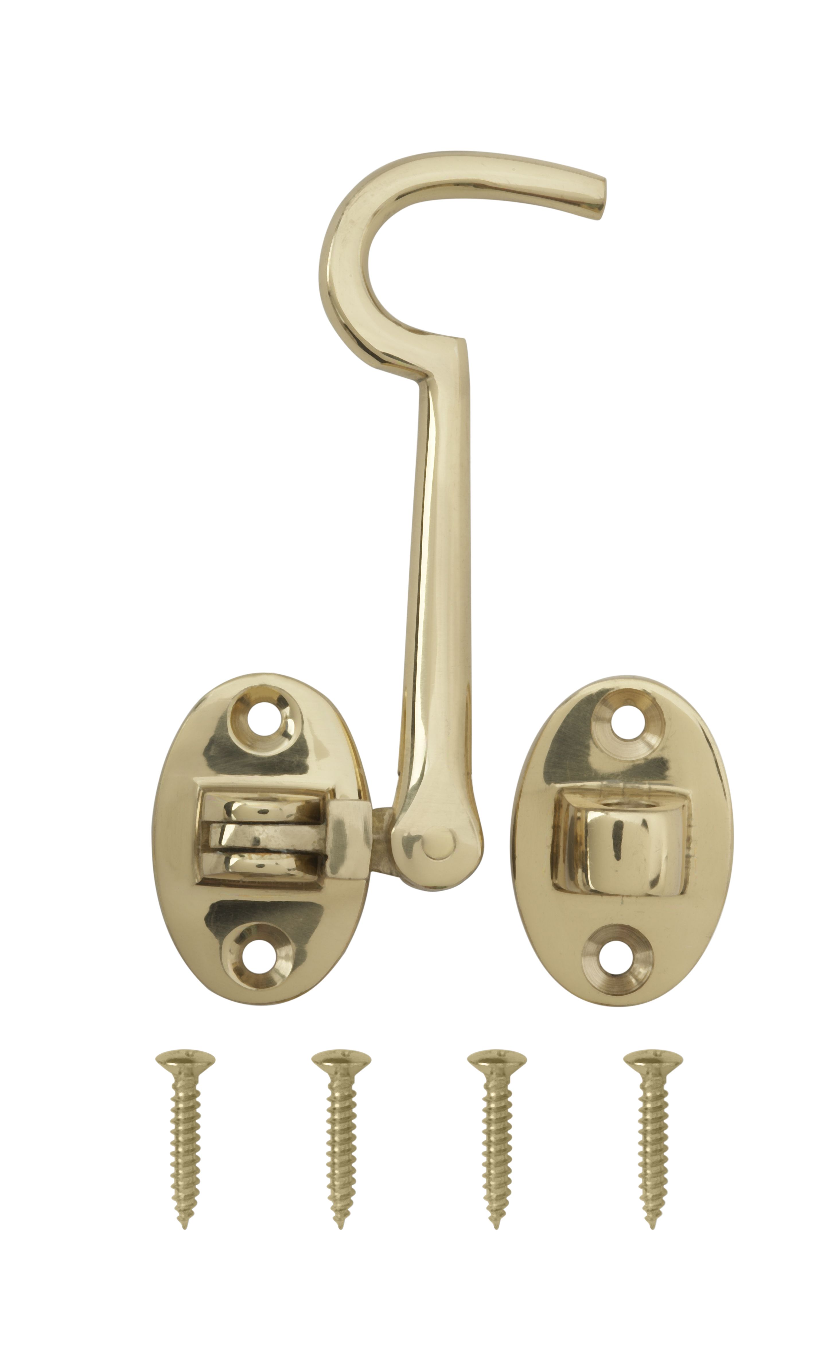 Wilko Polished Brass Cabin Hook 100mm