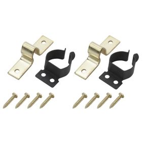 Brass-plated Cabinet catch (W)17mm, Pack of 2