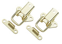 Brass-plated Carbon steel Toggle catch, Pack of 2