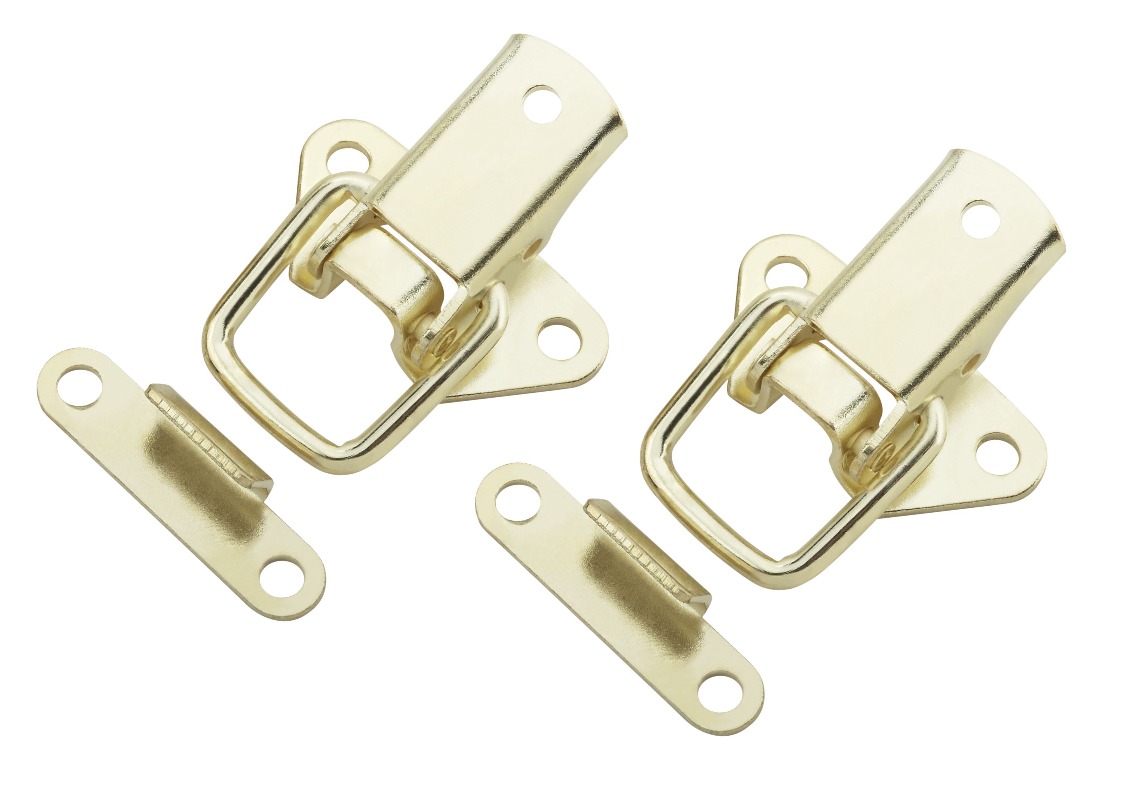 Brass-plated Carbon steel Toggle catch (W)38mm, Pack of 2