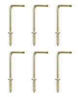 Brass-plated Large Cup hook (L)54.5mm, Pack of 6