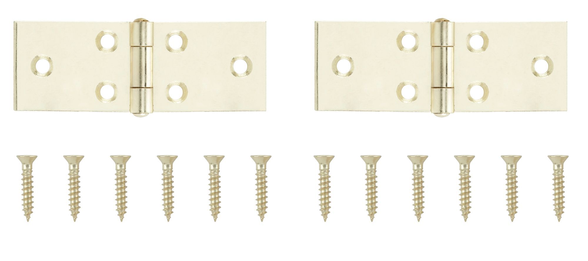 Brass-plated Metal Backflap Door hinge NO65 (L)25mm (W)25mm, Pack of 2