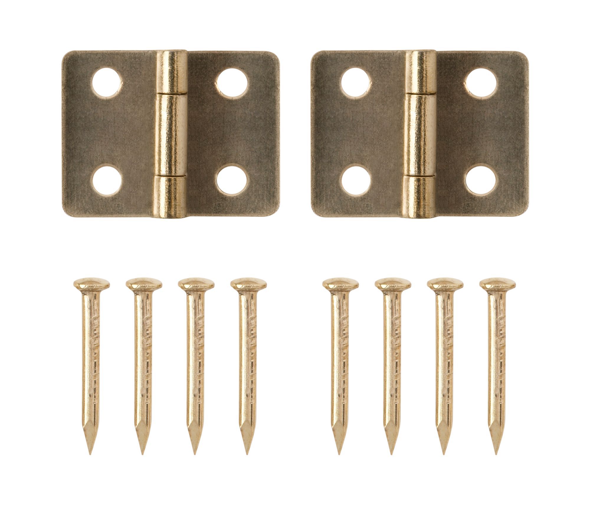 Brass-plated Metal Butt Door hinge N162 (L)13mm (W)13mm, Pack of 2