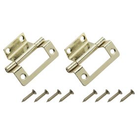 Brass-plated Metal Butt Door hinge N162 (L)50mm (W)50mm, Pack of 2