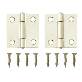 Brass-plated Metal Butt Door hinge NO73 (L)38mm (W)38mm, Pack of 2