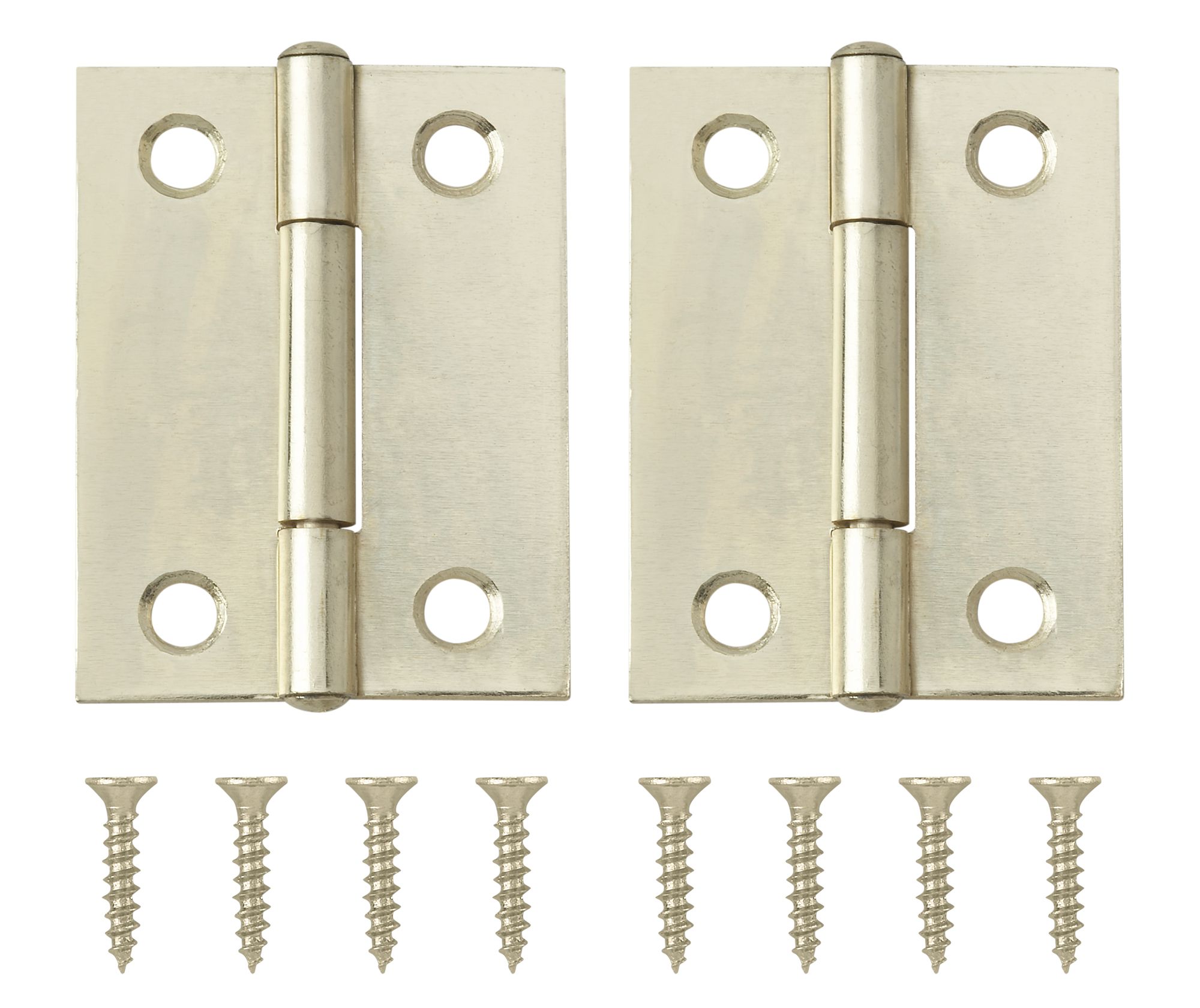 Brass-plated Metal Butt Door hinge NO74 (L)50mm (W)50mm, Pack of 2