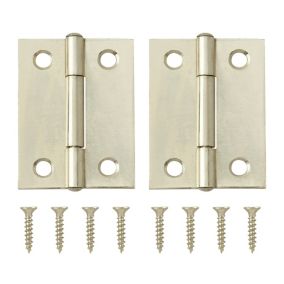 Brass-plated Metal Butt Door hinge NO74 (L)50mm (W)50mm, Pack of 2