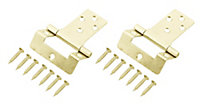 Brass-plated Metal Flush Door hinge N162 (L)50mm, Pack of 2
