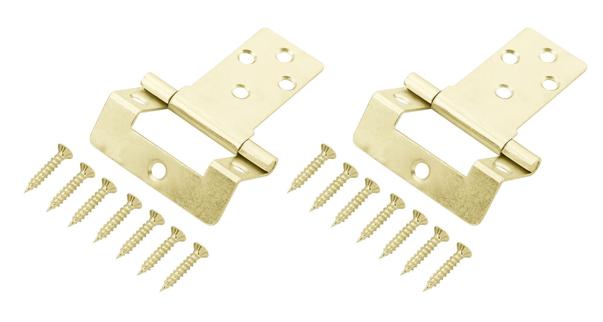 Brass-plated Metal Flush Door hinge N162 (L)50mm, Pack of 2