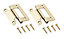 Brass-plated Metal Flush Door hinge N162 (L)50mm, Pack of 2