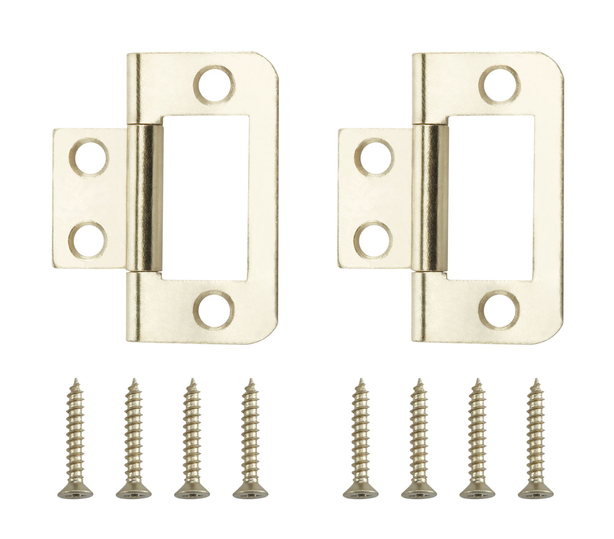 Brass-plated Metal Flush Door hinge NO92 (L)38mm (W)38mm, Pack of 2