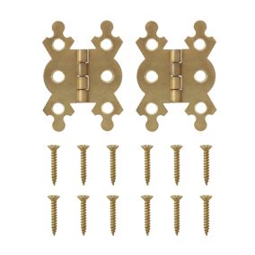 Brass-plated Metal Flush Door hinge NO92 (L)40mm (W)40mm