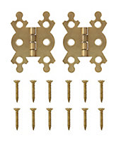 Brass-plated Metal Flush Door hinge NO92 (L)40mm