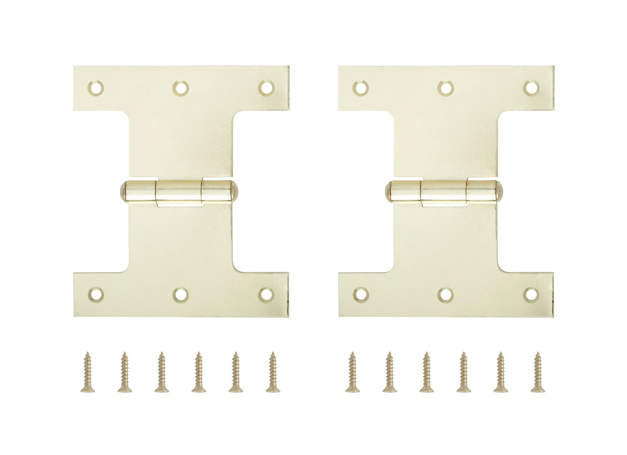 Brassplated Metal Parliament Door hinge (L)100mm NO92, Pack of 2 DIY